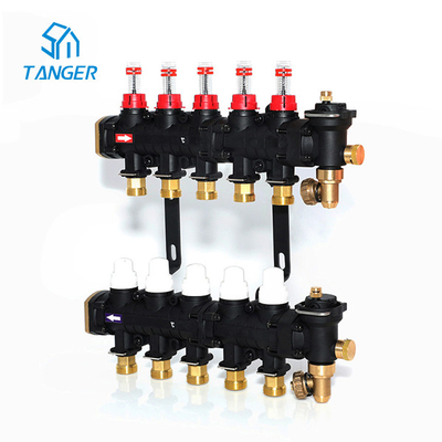 ท่อร่วมทำความร้อนใต้พื้น 6 ลูปไม่มีระบบปั๊ม EP Radiant Flow Meters