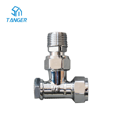 วาล์วหม้อน้ำ Chrome มุม 10 มม. และผ้าขนหนู Lockshield Thermostatic Shut Off Steam