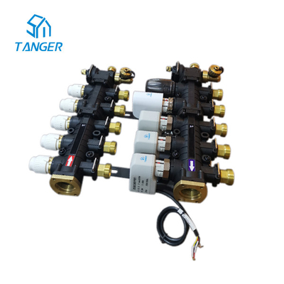 11 พอร์ต 6 พอร์ต 4 พอร์ต 5 โซนเครื่องทำความร้อนใต้พื้น Manifolds ปั๊มผสมวาล์ว Unit