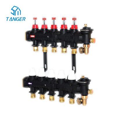 เครื่องวัดความร้อนใต้พื้นพลาสติก Ufh Heating Manifold 2-12 สาขา